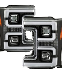 Spyder Ford F-250/F-350/F450 Super Duty 17-18 Projector Headlights Black PRO-YD-FS17-SBSEQ-BK
