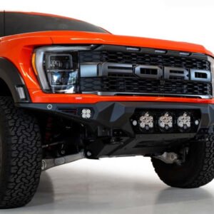 Addictive Desert Designs 2021+ Ford Raptor Bomber Front Bumper w/ 3 Baja Designs LP6 Light Mounts