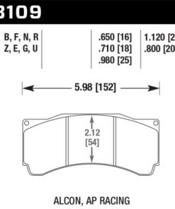Hawk Alcon TA-6 / AP Racing CP5060-2/3/4/5ST / AP Racing CP5555 / Rotora FC6 HP+ Street Brake Pads