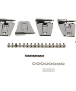 Kentrol 07-18 Jeep Wrangler JK Door Hinge Set 8 Pieces 4 Door- Polished Silver