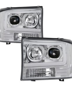 Spyder 99-04 Ford F-250 Super Duty Light Bar Projector Headlights - Chrome (PRO-YD-FF25099V2-LB-C)