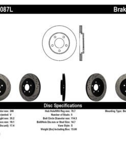 StopTech 05-10 Ford Mustang V6/4.0L / GT V8/4.6L Cross Drilled Left Rear Rotor