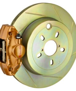 Brembo 08-14 WRX Rear GT BBK 2 Piston Cast 2pc 316 x20 1pc Rotor Slotted Type1 - Gold