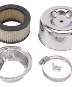 Edelbrock Air Cleaner 94 Series Round Steel Top 4 65In Dia X 3 125In 2 63In ID Raised Base Chrome