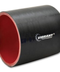 Vibrant 2-1/8in I.D. x 3in Long Gloss Black 4 Ply Aramid Reinforced Silicone Hose Coupling