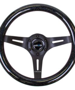 NRG Classic Wood Grain Steering Wheel (310mm) Black Sparkle w/Blk 3-Spoke Center