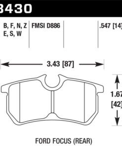 Hawk 00-07 Ford Focus DTC30 Rear Race Brake Pads
