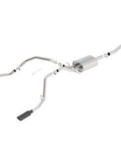 Borla 14 Silv/Sierra 1500 C/B Touring Exh/2.75in in muff 2.25inout 4inTIp SS Rear Exit-Black Chrome