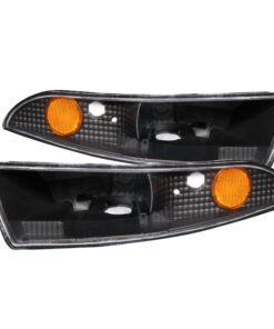 ANZO 1993-2002 Chevrolet Camaro Euro Parking Lights Black w/ Amber Reflector