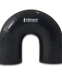 Vibrant 4 Ply Reinforced Silicone Elbow Connector - 3in ID x 4.25in Leg 180 Deg Elbow (BLACK)