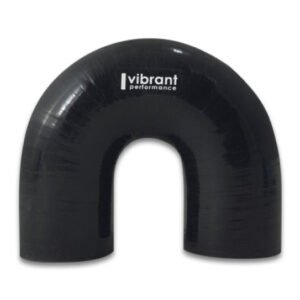 Vibrant 4 Ply Reinforced Silicone Elbow Connector - 3in ID x 4.25in Leg 180 Deg Elbow (BLACK)