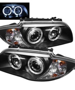 Spyder BMW E87 1-Series 08-11 Projector Headlights LED Halo Black High H1 Low H7 PRO-YD-BMWE87-HL-BK