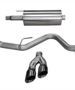 Corsa 2015 Ford F-150 5.0L V8 (Super Crew Cab) Black Sport Single Side Dual 4in Tips CB Exhaust
