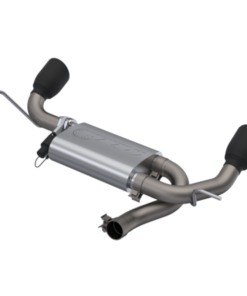 QTP 07-18 Jeep Wrangler 3.6L/3.8L 304SS Screamer Axle Back Exhaust w/4in Black Tips