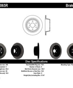 StopTech 05-10 GMC Sierra (w/ Rear Drum) / 07-09 GMC Yukon Rear Right Slotted & Drilled Rotor