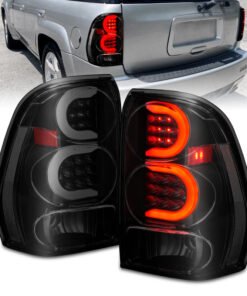 ANZO 2002-2009 Chevrolet Trailblazer LED Tail Lights w/ Light Bar Black Housing Smoke Lens