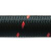 Vibrant -6 AN Two-Tone Black/Red Nylon Braided Flex Hose (2 foot roll)