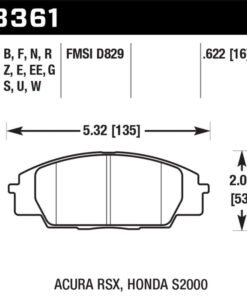 Hawk 2002-2006 Acura RSX Type-S HPS 5.0 Front Brake Pads