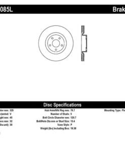 StopTech Power Slot 05-07 Cadillac XLR / 06-09 Chevy Corvette Front Left Drilled & Slotted Rotors