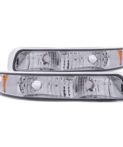 ANZO 1999-2002 Chevrolet Silverado 1500 Euro Parking Lights Chrome w/ Amber Reflector