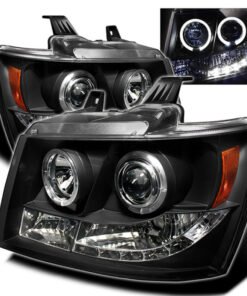 Spyder Chevy Suburban 1500 07-14 Projector Headlights LED Halo LED Blk PRO-YD-CSUB07-HL-BK