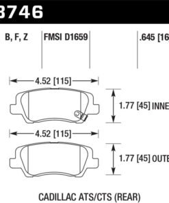 Hawk Cadillac 13-16 ATS / 14-15 CTS Performance Ceramic Rear Brake Pads