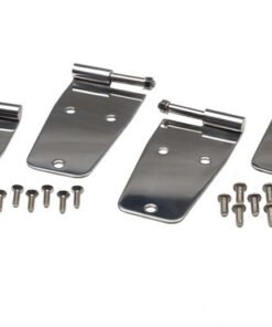 Kentrol 76-93 Jeep CJ/Wrangler YJ Door Hinge Set 4 Pieces - Polished Silver