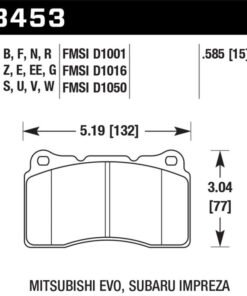 Hawk ER-1 Front Motorsport Brake Pads 03-06 Evo / 04-09 STi / 10+ Camaro SS (Brembo)