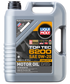 LIQUI MOLY 5L Top Tec 6200 Motor Oil 0W20 - Case of 4