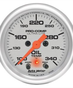 Autometer Ultra-Lite 2-1/16in. / 340 Degree F (Stepper Motor w/Peak & Warn) Oil Temperature Gauge