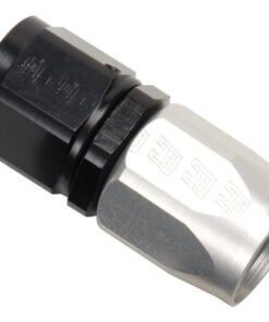 Russell Performance -6 AN Black/Silver Straight Full Flow Hose End