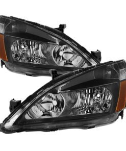 Xtune Honda Accord 03-07 Amber Crystal Headlights Black HD-JH-HA03-AM-BK