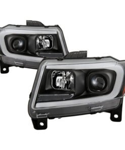 Spyder 11-13 Jeep Grand Cherokee - Light Bar Proj Headlights - Halo Model - Blk - PRO-YD-JGC11-LB-BK
