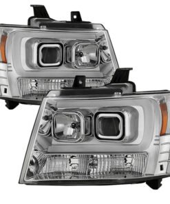 Spyder 07-14 Chevy Suburban/1500/2500/Tahoe V2 Projector Headlights Chrome PRO-YD-CSUB07V2-DRL-C