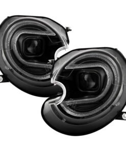 Spyder Mini Cooper 07-12 V2 Halogen Model Only Projector Headlights - Black PRO-YD-MC07V2SI-SBLB-BK
