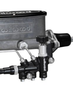 Wilwood HV Tandem M/C Kit w L/H Bracket & Prop Valve - 7/8in Bore-W/Pushrod - Early Mustang