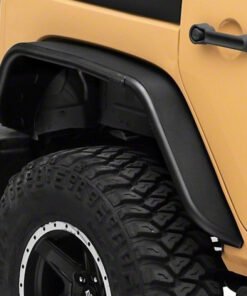 Officially Licensed Jeep 07-18 Jeep Wrangler JK Tubular Fender Flares w/ Jeep Logo- Rear