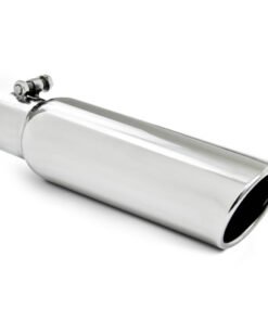 MBRP Universal Tip 3.5in OD 2.5in Inlet 12in L Angled Cut Rolled End Clampless No-Weld T304