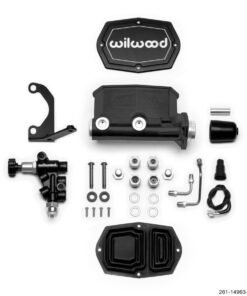 Wilwood Compact Tandem M/C - 1in Bore - w/Bracket and Valve (Pushrod) - Black