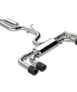 MBRP 2022 Volkswagon Golf R MK8 T304 Stainless Steel 3in Cat-Back, Quad Rear Exit- Carbon Fiber Tips