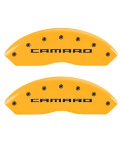 MGP 4 Caliper Covers Engraved Front & Rear Gen 5/Camaro Yellow finish black ch