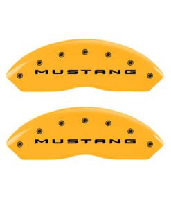 MGP 4 Caliper Covers Engraved Front 2015/Mustang Engraved Rear 2015/Bar & Pony ylw finish black ch