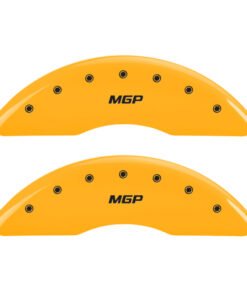 MGP 4 Caliper Covers Engraved Front & Rear MGP Yellow finish black ch