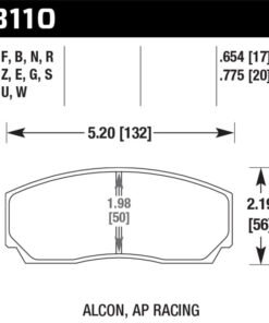 Hawk HPS 5.0 AP Racing w/ 0.654 Thickness Performance Street Brake Pads