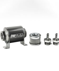 DeatschWerks Stainless Steel 5/16in 10 Micron Universal Inline Fuel Filter Housing Kit (70mm)