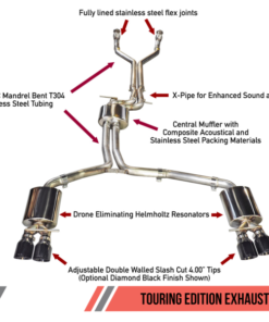AWE Tuning Audi C7 / C7.5 S6 4.0T Touring Edition Exhaust - Diamond Black Tips