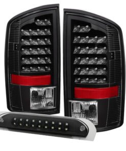 Xtune Dodge Ram 07-08 1500 LED Tail Lights w/ LED 3rd Brake Lamps- Black ALT-JH-DR07-LED-SET-BK