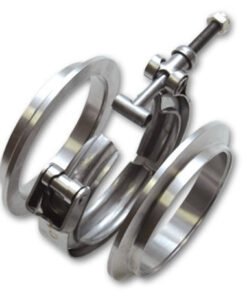 Vibrant AL V-B Flange Assembly for 2in OD Tubing incl 2 AL V-b flanges 1 SS V-B Clamp 1 Viton O-Ring
