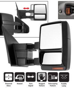 Xtune Ford F150 07-14 Power Heated Amber LED Signal Telescoping Mirror Right MIR-FF15007S-PWH-AM-R