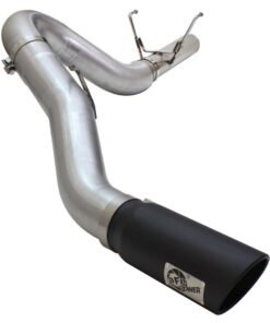 aFe MACHForce XP Exhaust Large Bore 5in DPF-Back SS 13-15 Dodge Trucks L6-6.7L (td) *Black Tip